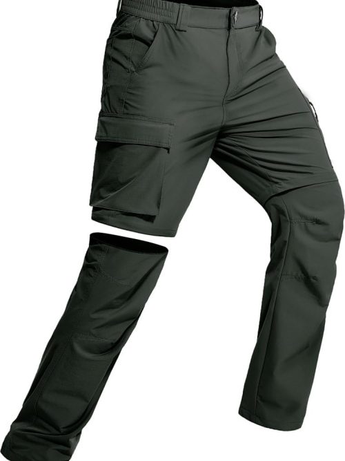Mens Lightweight Hiking Pants Convertible Quick Dry Water Resistant Zip Off Outdoor Fishing Travel Cargo Work Pants
