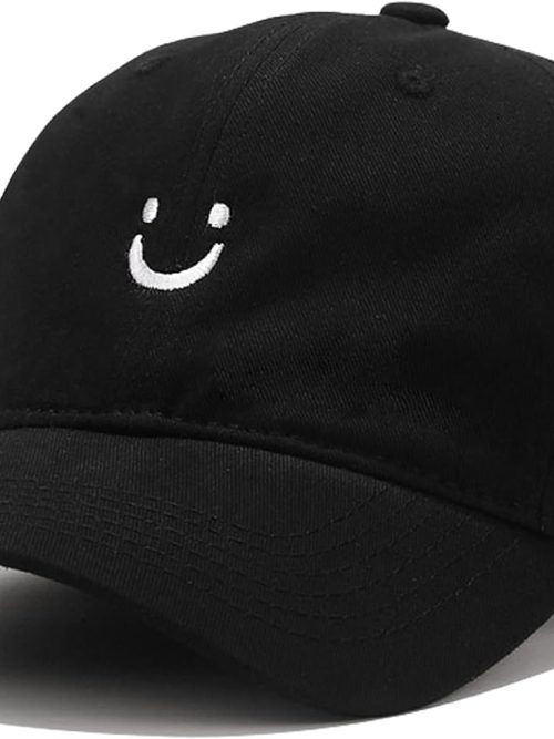 r Smile Face Baseball Cap for Women Men Adjustable Low Profile Unstructured Cotton Dad Hat