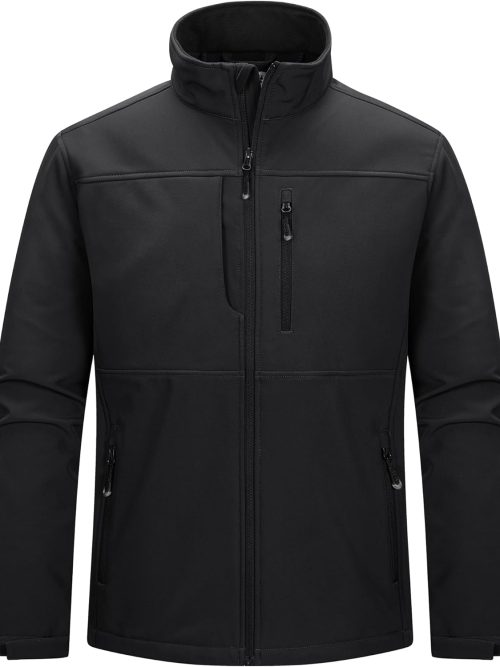 Men's Lightweight Softshell Jacket Warm Fleece Lined Windbreaker Waterproof Soft Shell for Outdoor Hiking