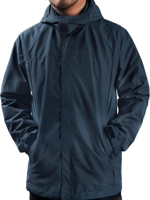 Men Rain Jacket Lightweight Waterproof With Hooded Outdoor Raincoat Jacket For Hiking Travel