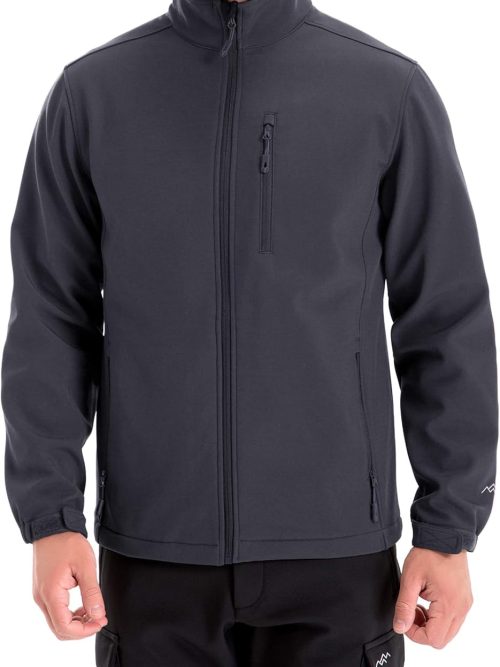Men's Softshell Jacket Fleece Lined Windbreaker,Lightweight Water Resistant Winter Coat