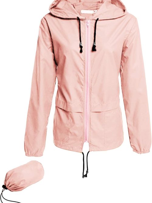 Raincoat Women Lightweight Waterproof Rain Jackets Packable Outdoor Hooded Windbreaker