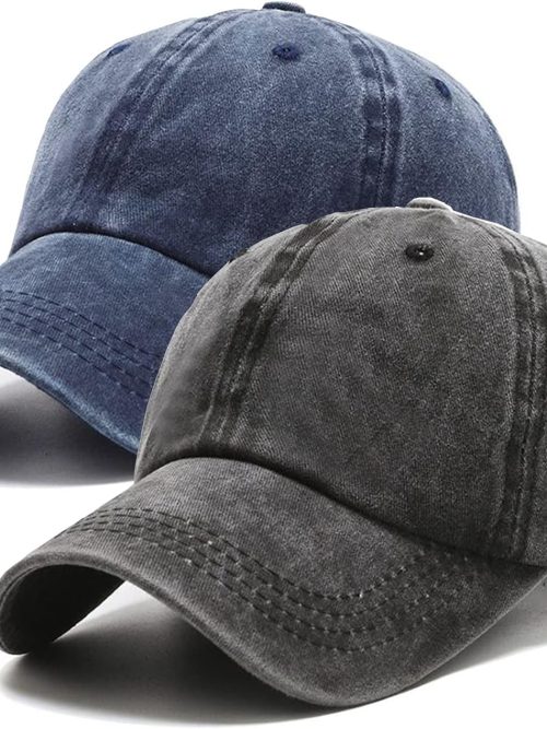2 Packs Vintage Washed Distressed Baseball Cap Golf Dad Hat for Men Women